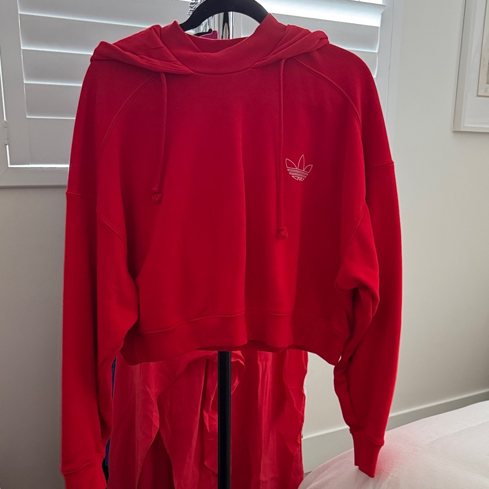 Adidas Red Hoodie Sweatshirt
